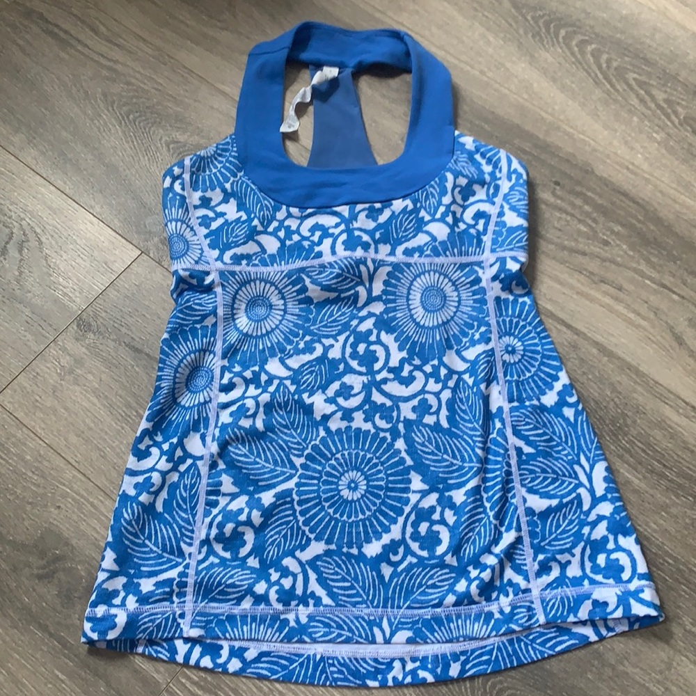 Lululemon Blue print workout tank top